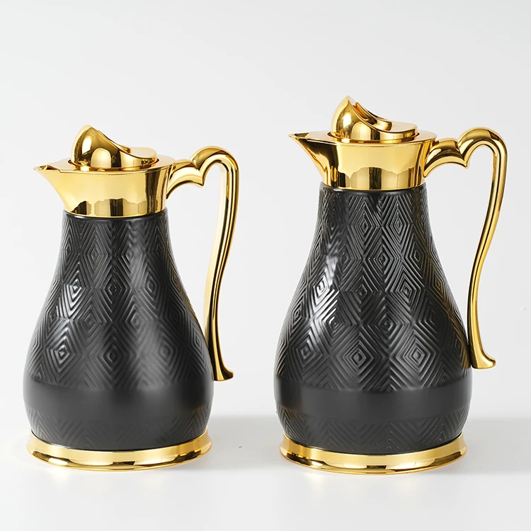 Juego de regalo moderno de estilo árabe de Oriente Medio, 27 Uds., cafetera de porcelana de oro real, juego de té, juegos de té y café de cerámica turca