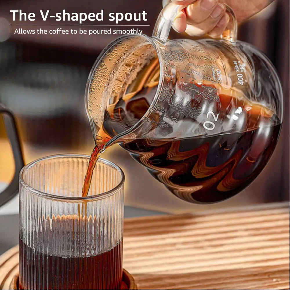 Coffee Pot Set Sharing Pot Coffee Filter Cup Hand Brew Coffee Set Reusable Coffee Utensils Coffee Servers Accessories