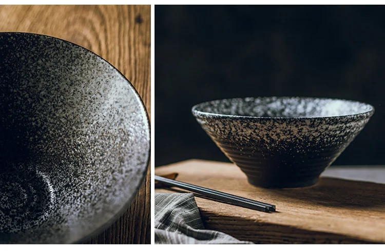 Tazón de ramen de cerámica japonesa para el hogar, tazón de sopa, vajilla creativa, vajilla de cerámica comercial