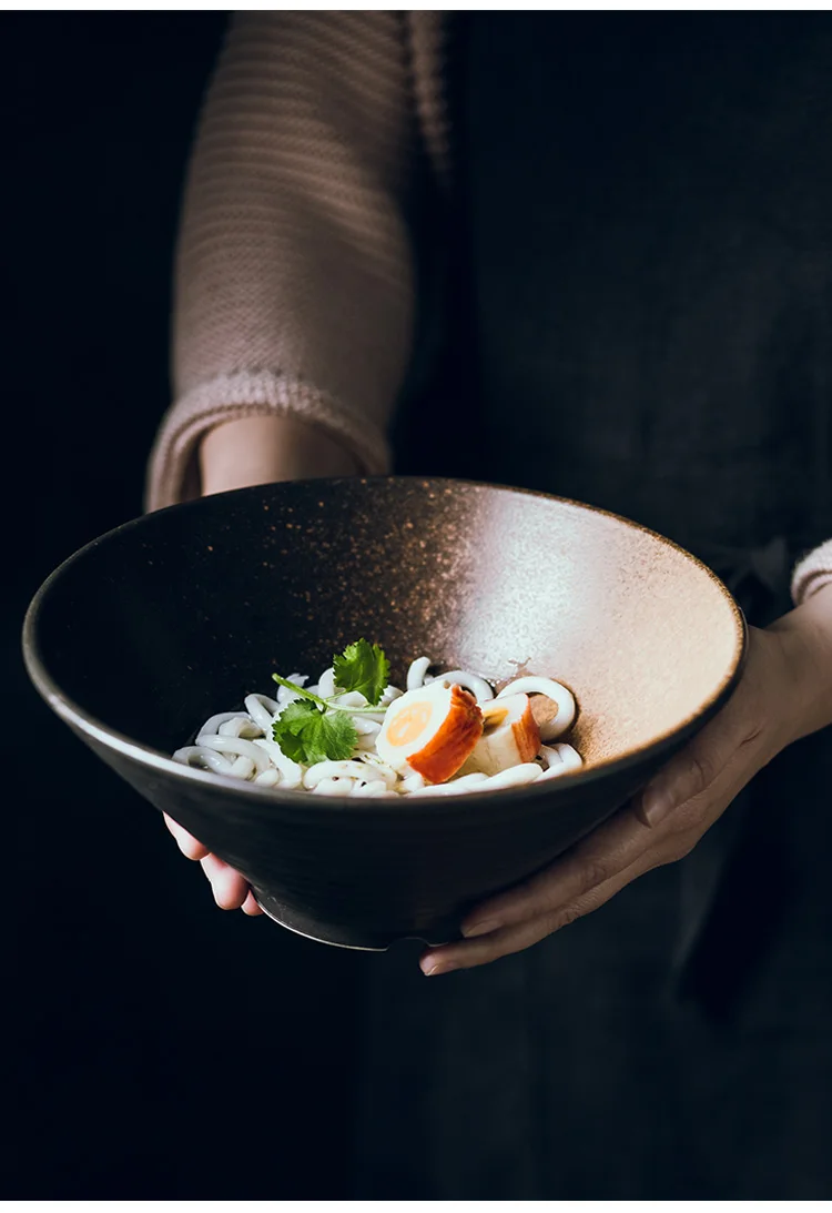 Tazón de ramen de cerámica japonesa para el hogar, tazón de sopa, vajilla creativa, vajilla de cerámica comercial