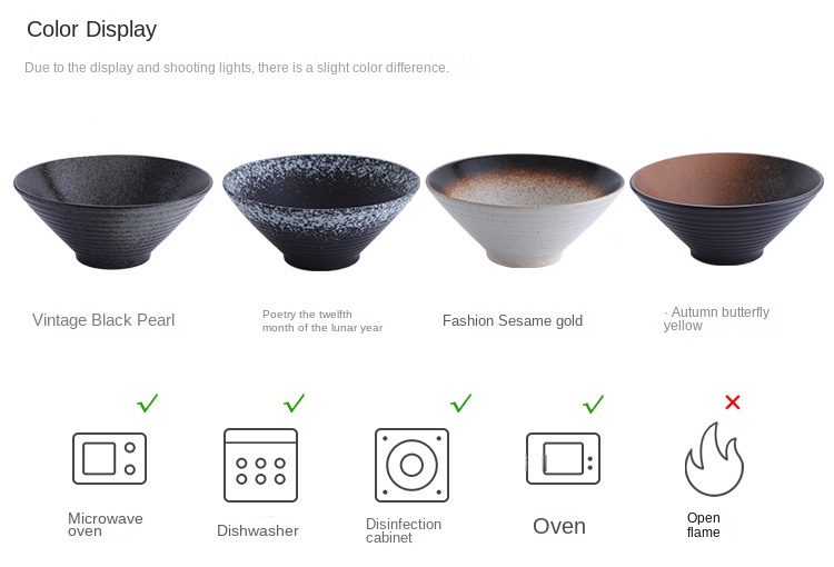 Tazón de ramen de cerámica japonesa para el hogar, tazón de sopa, vajilla creativa, vajilla de cerámica comercial