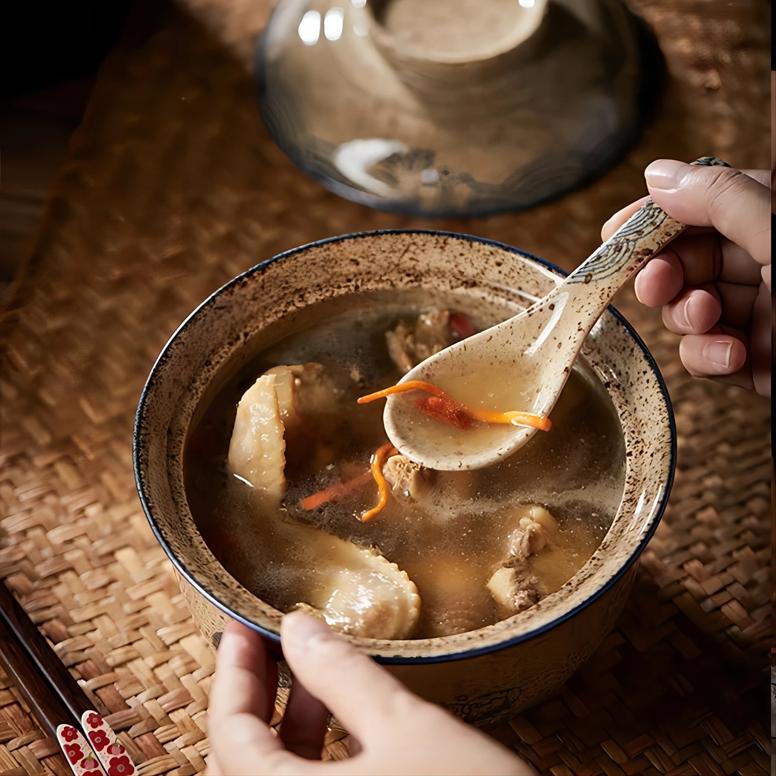 YWDL-cuenco japonés instantáneo para Ramen con tapa, tazones de cerámica Retro de gran capacidad para ensalada de fideos, vajilla de cocina para el hogar
