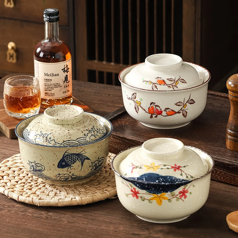 Cuenco japonés instantáneo para Ramen con tapa.